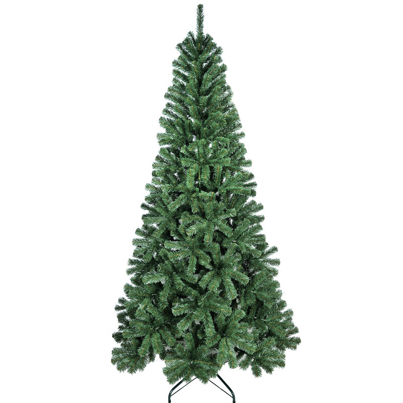 Arbre de Noël artificiel de 8 pi avec 1136 pointes, structure à charnières pour un assemblage rapide, support en métal robuste - idéal pour la décoration de bureau, d'appartement et de fête
