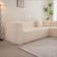 Canapé modulaire à assise profonde en L 105,5 po pour salon modulaire | Beige | Polyester-1864122707