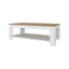 Table basse avec tablette ouverte au fini blanc classique, centre de table rectangulaire