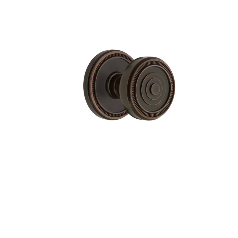 Rosette double avec bouton de porte Grand Rosé Grandeur Soleil, Bronze intemporel