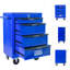 20" 4 Steel Tool Storage Box With Bearing Drawer Slides, Black & Blue Colour, 4 Universal Wheels For Smooth Movement, Locking System Item Preservation Rolling Metal Chest Cabinet 15Kg Loading-522780396