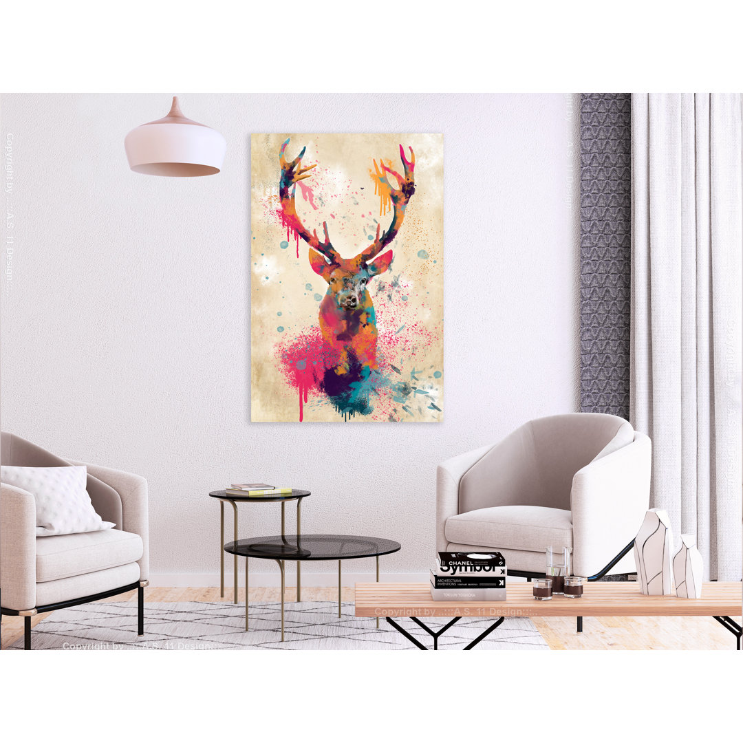 Leinwandbild Watercolor Deer