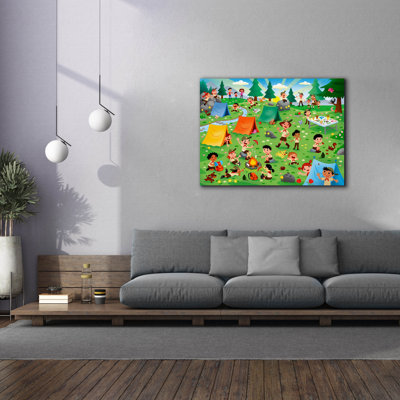 Toile épique Graffiti «Crazy Camp site» par DoodleScapes, 54 po x 40 po