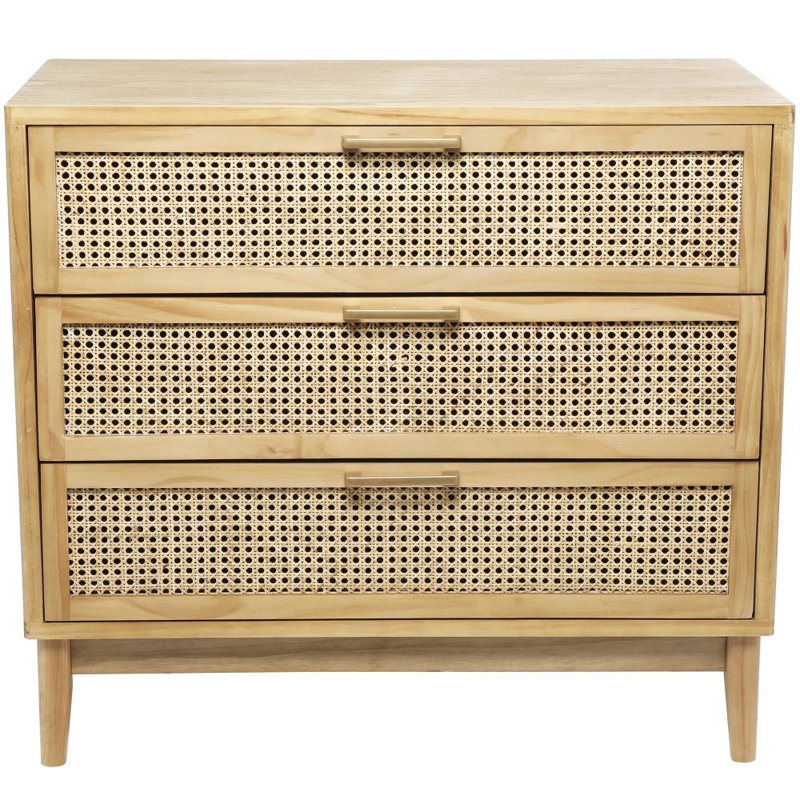 Commode décorative 3 tiroirs Consuelo, Brun