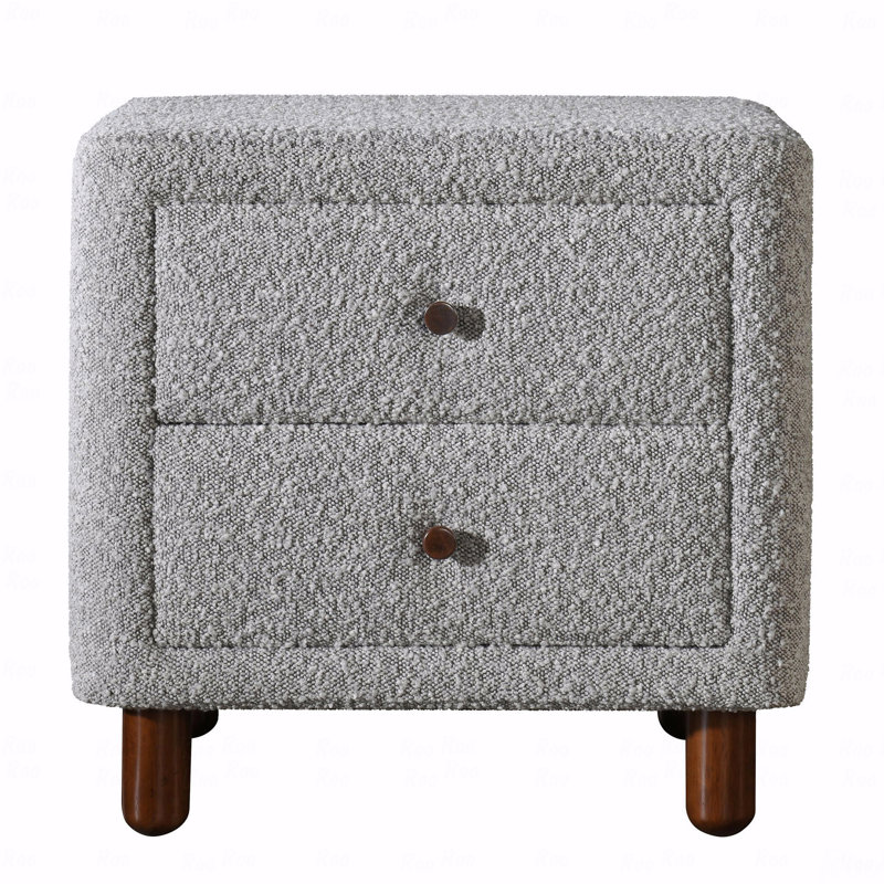 2-Drawer Upholstered Bedroom Nightstand