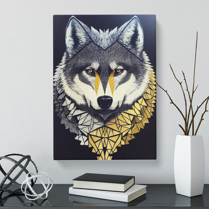 CAN-V0523-2919X Wolf Patchwork Vol.2 - Wrapped Canvas Print, 50cm H x 35cm W