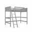 Lit mezzanine simple en bois massif avec échelle-999212334