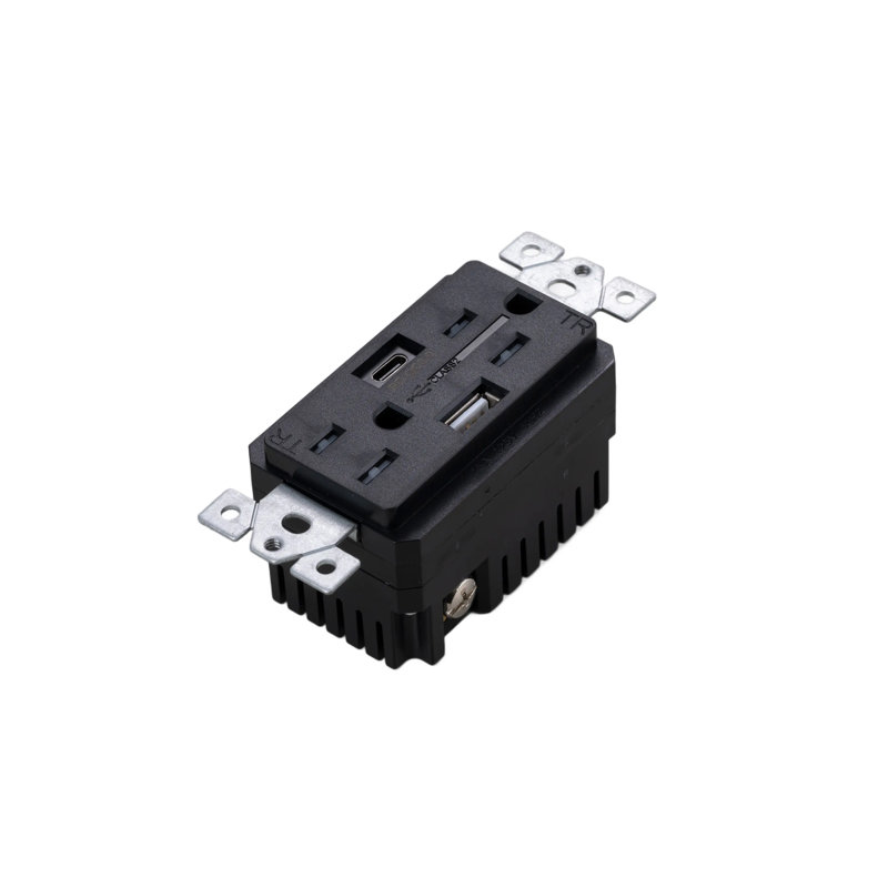 Outlet Module / Duplex And 2 USB-A + C, Black