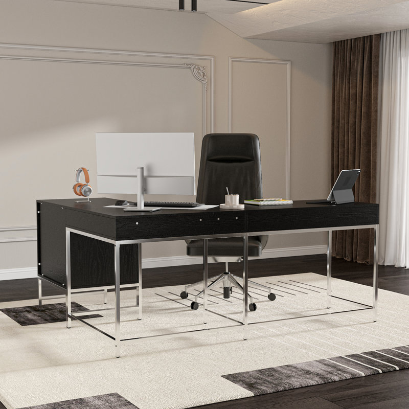 70.8'' W 4-Drawer L-Shaped Computer Desk