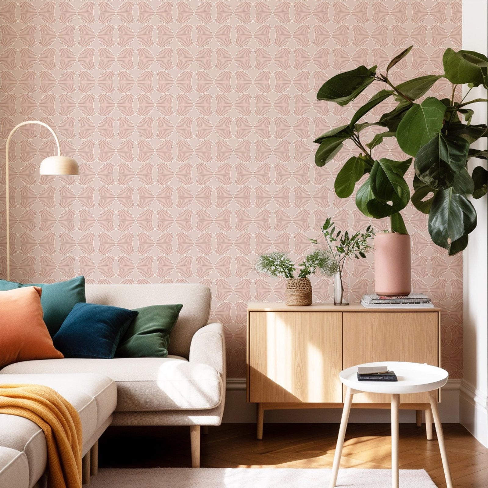 Lomé Wallpaper Roll, Rose Quartz, Paper, Non-pasted