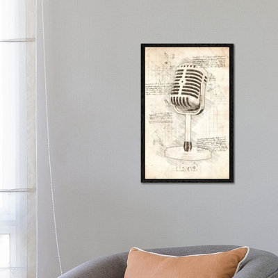 Microphone by Cornel Vlad - Painting on Canvas