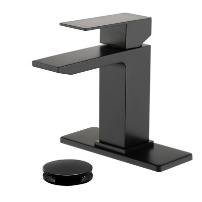Robinet de salle de bain monotrou avec ensemble de drain Robinets de lavabo pour salle de bain à poignée simple avec robinets en acier inoxydable