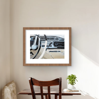 Impression de tableau de bord de voiture des années 1950 | Art décoratif encadré mat