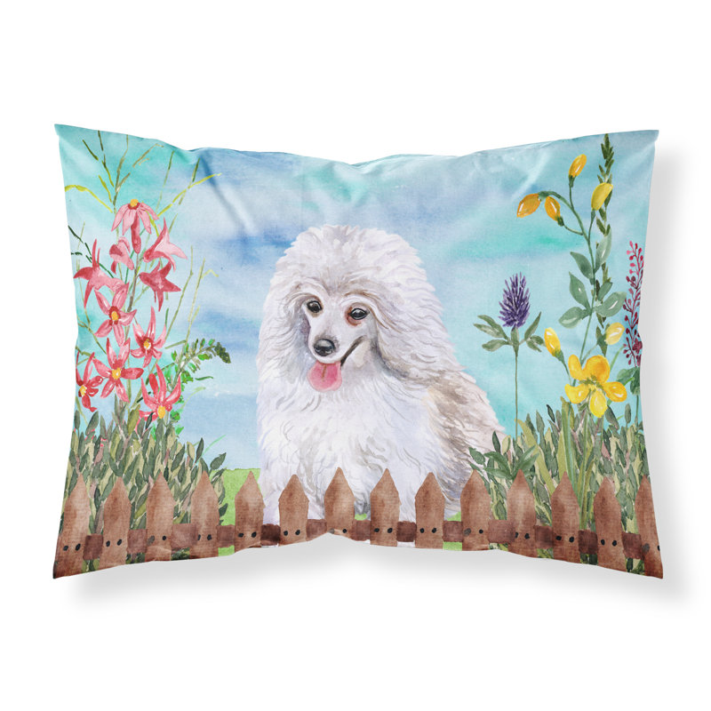 Taie d’oreiller spring, Caniche moyen blanc