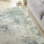 Abstract Green Blue Washable/Stain Guarded Area Rug-1756306465