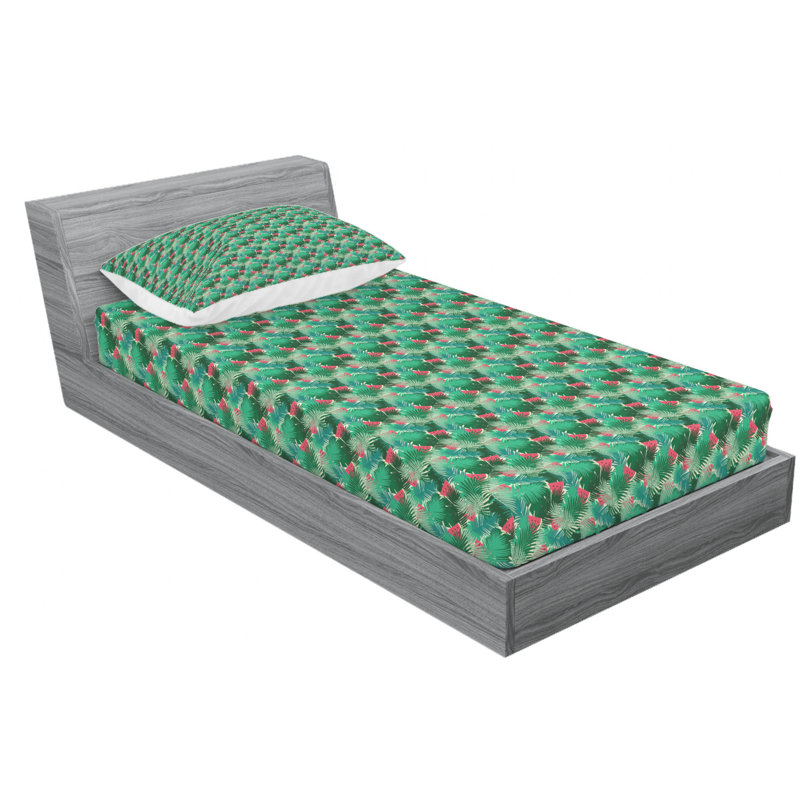 Microfiber Floral Sheet Set, Twin XL Sheet Set with Fitted Sheet