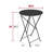 Bistro Round Metal Folding Outdoor Bistro Table With Umbrella Hole , in. W in. D-86001424-86001449