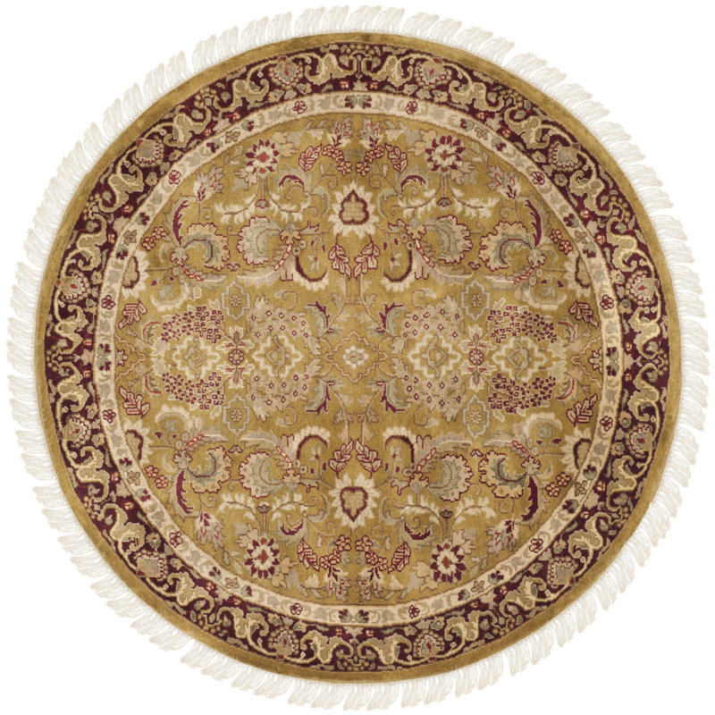 Dynasty Hand Knotted Wool Oriental Rug, Round 6'