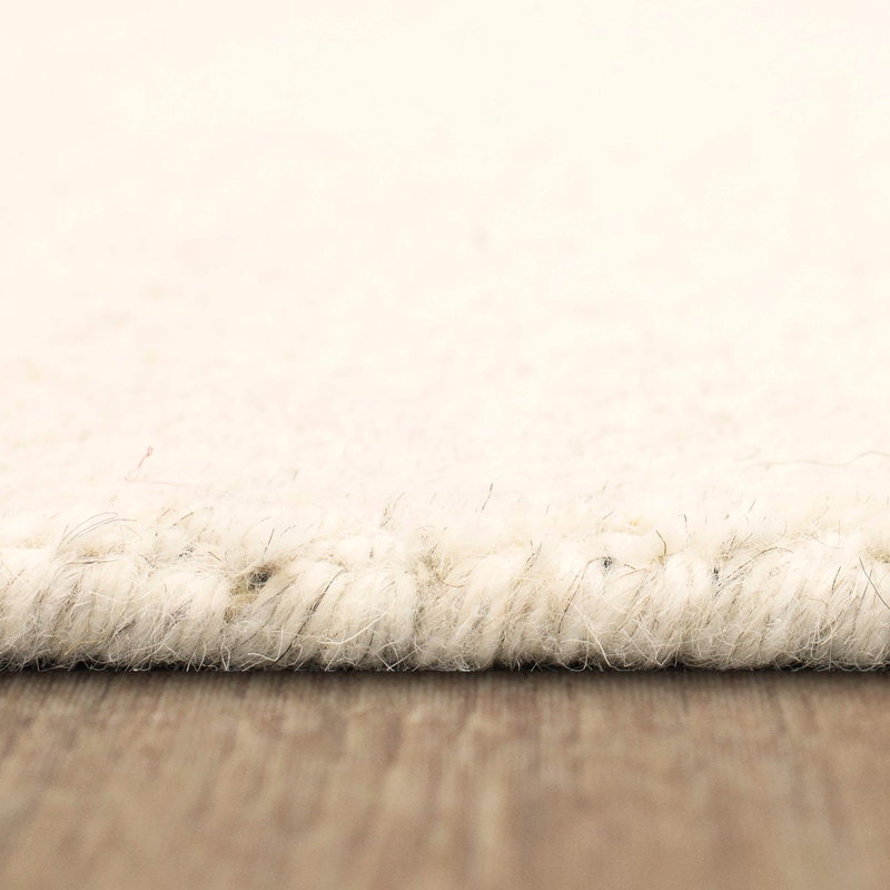 Tapis ivoire en laine tissé à la main, Rectangle de 5 pi x 8 pi
