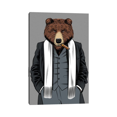 «Gangster Grizzly» par Alberto Perez - impression sur toile tendue