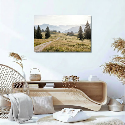 Ensemble de 1 tableau sur toile représentant un paysage de montagne