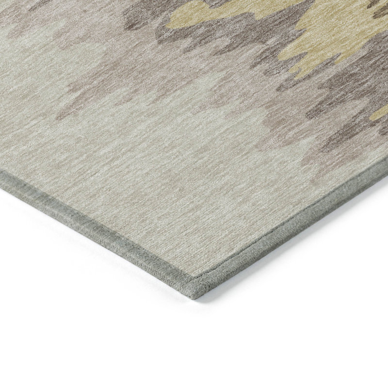 Coffee Synthetic Rectangular Washable Non-slip Rug 30" x 20"