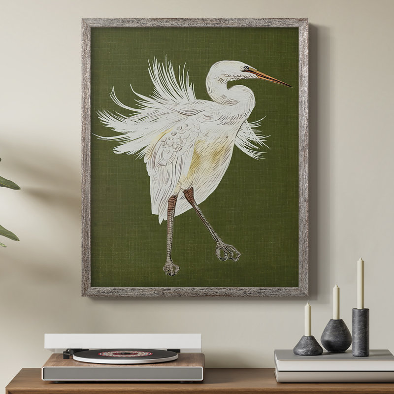 HeronPlumageI Framed Print - Solid Wood