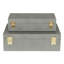 RebekaSet de 2 boîtes de rangement rectangulaires emboîtables, finition embossée moderne - faux chagrin gris-2051251456