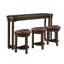Ensemble de table de bar 4 pièces avec 3 tabourets de bar rembourrés en polyuréthane, table de petit-déjeuner avec 3 tabourets rembourrés Ensemble de table de salle à manger à hauteur de comptoir en bois massif pour le salon et la salle à manger-131983295-131983297-131983302-131983304