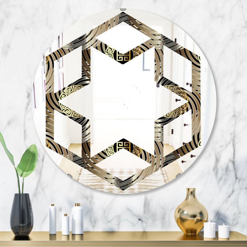 Abstract I Star Eclectic Frameless Wall Mirror, 31.5" H x 31.5" W