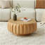 Round Solid Wood Carved Coffee Table With Elegant Sculptural Design-2039205980