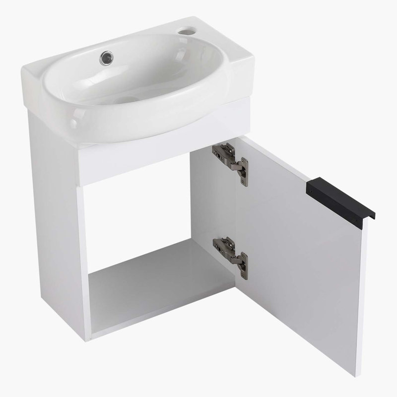 Alyria 16.8'' Single Bathroom Vanity with Ceramic Top