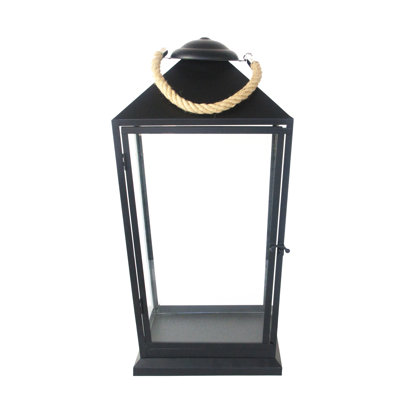 Lantern Black with Rope