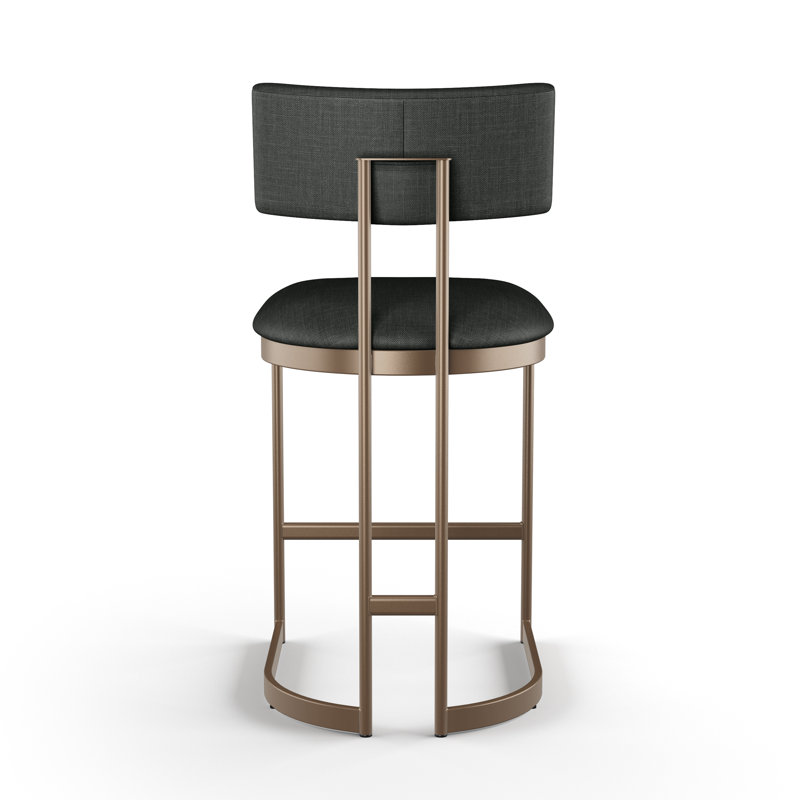 Tabouret de bar et de comptoir Lucio, Tabouret de comptoir (siège d'une hauteur de 26,7, Noir, Bronze