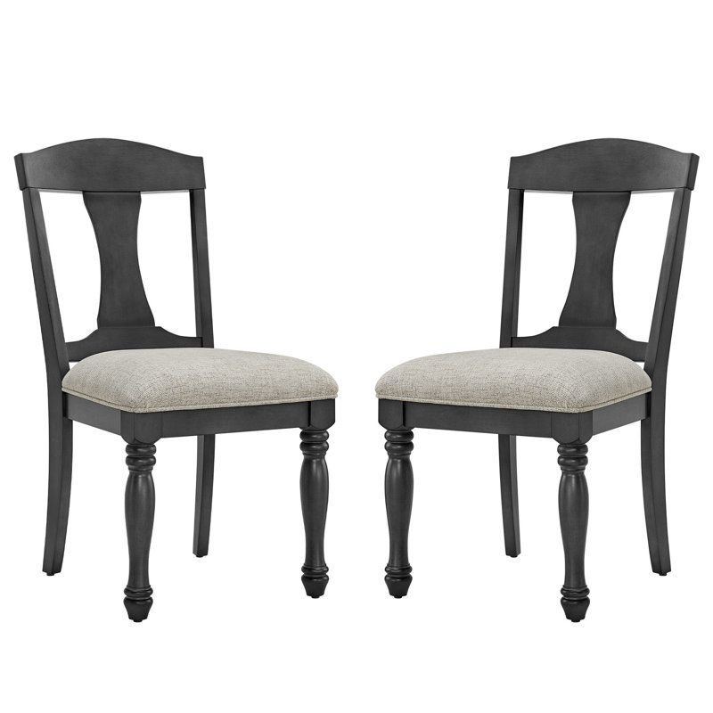 Ensemble de 2 chaises de salle à manger rembourrées Kanyiah, Noir