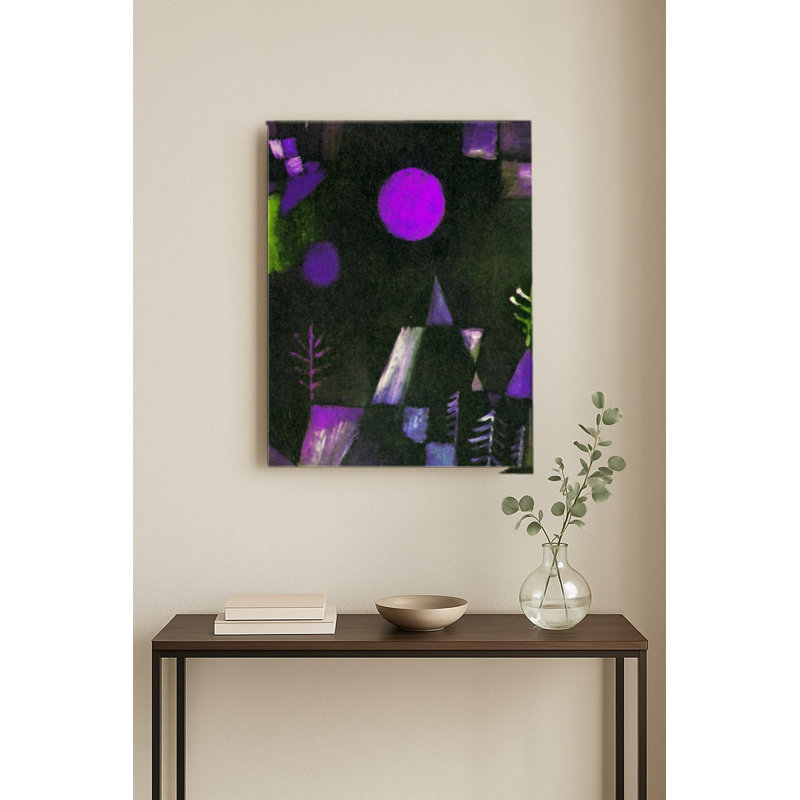 Paysage nocturne violet — Portrait en métal, 10" H x 8" W