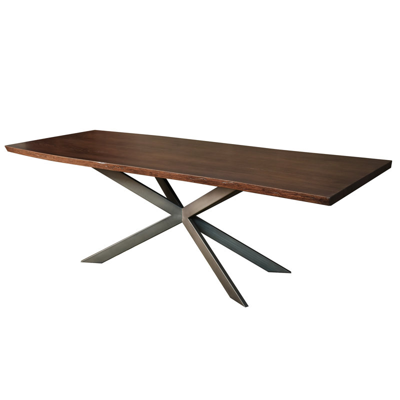 Lake Shore Maple Solid Wood Top Metal Base Dining Table, 40'' W x 84" L, San Francisco