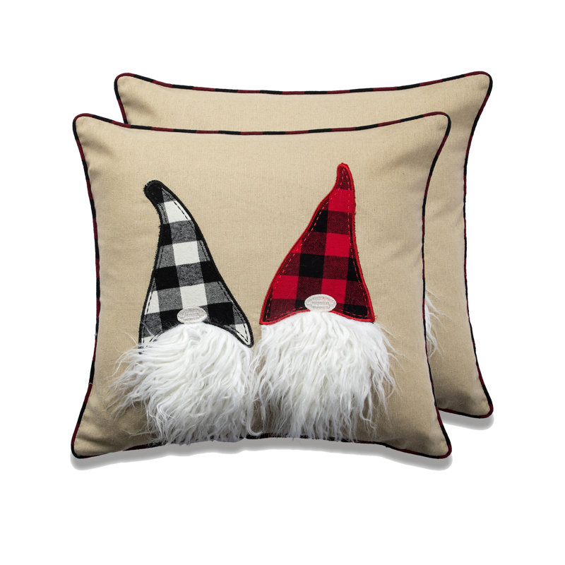 Checkered Linen Pillow Cover