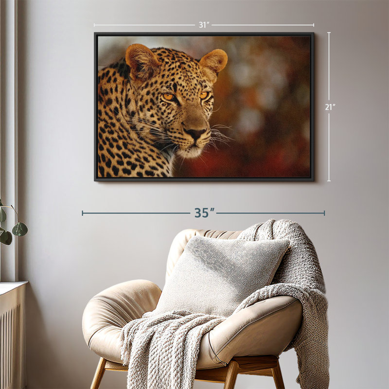 Animal "Impression sur toile de léopard", H 21 po x l 31 po