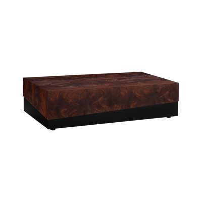 Burl Block Coffee Table, Dark Brown