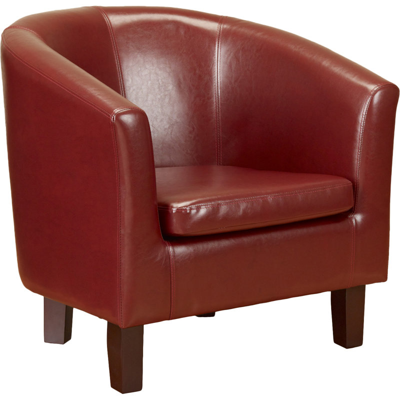 Darlene Faux Leather Armchair, Red