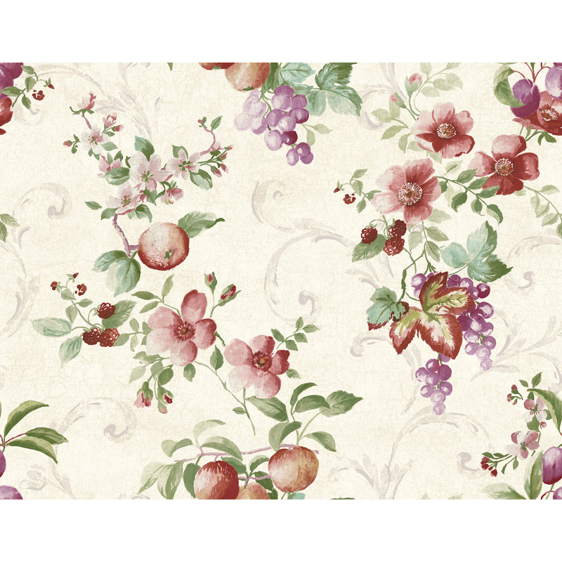 Papier peint non collé Seabrook Designs, Vin / abricot