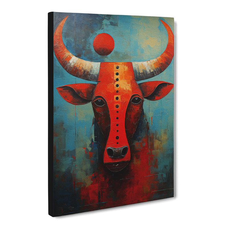 Taurus Zodiac Expressionism - Wrapped Canvas Print, 76cm H x 50cm W x 3cm D