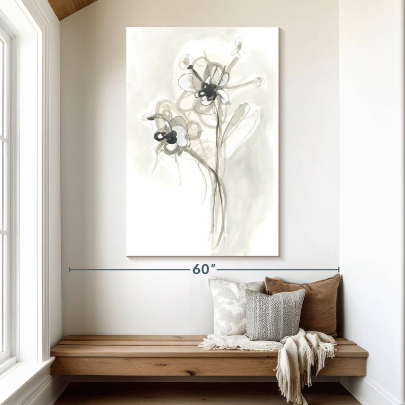 Harnek - geste floral neutre VII, H 51 po x l 34 po