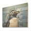 Portrait de pingouin minimaliste - Art sur bois de pin naturel-101400911