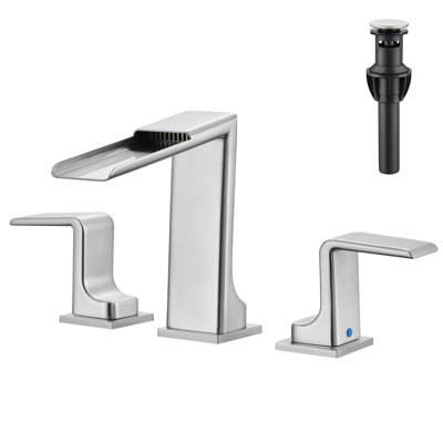 Robinet de lavabo de salle de bain à double poignée en cascade avec douchette escamotable 8 po