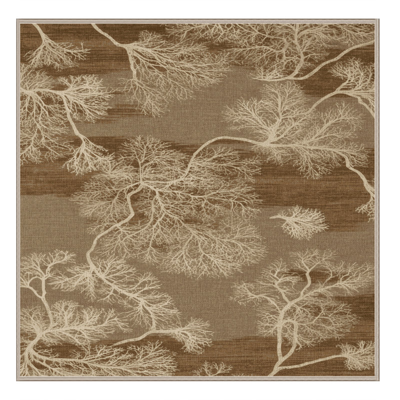 Tapis beige lavable à la machine, Carré 4 pi