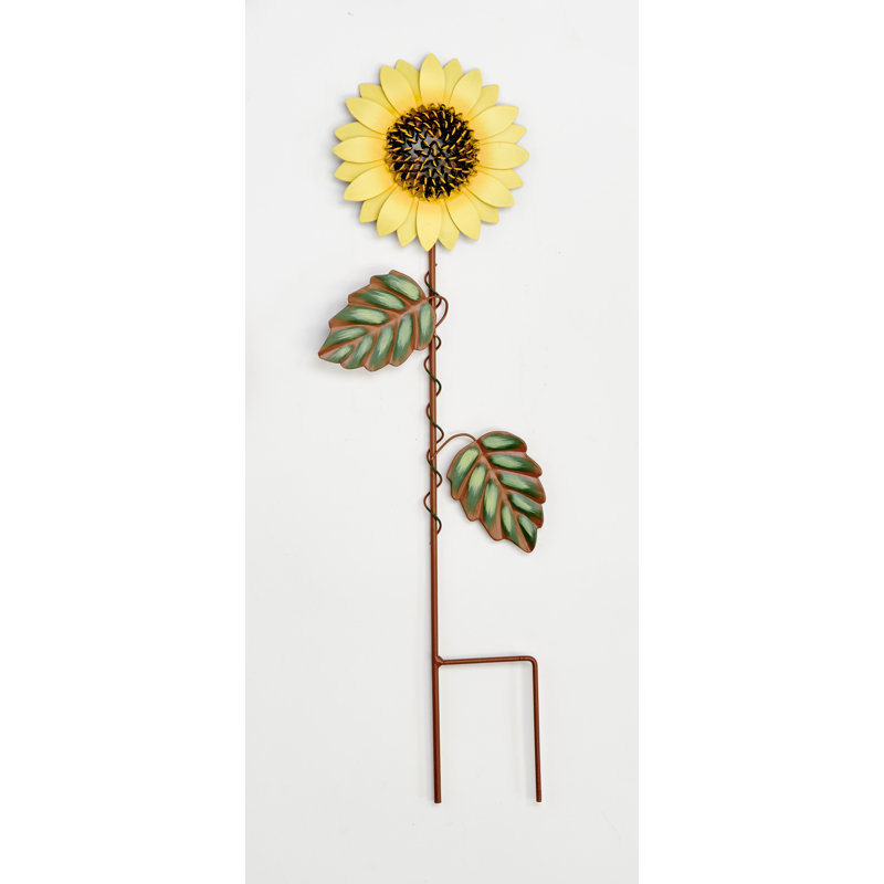 Piquet de jardin tournesol en métal, H 21 po x l 5 po x P 1 po