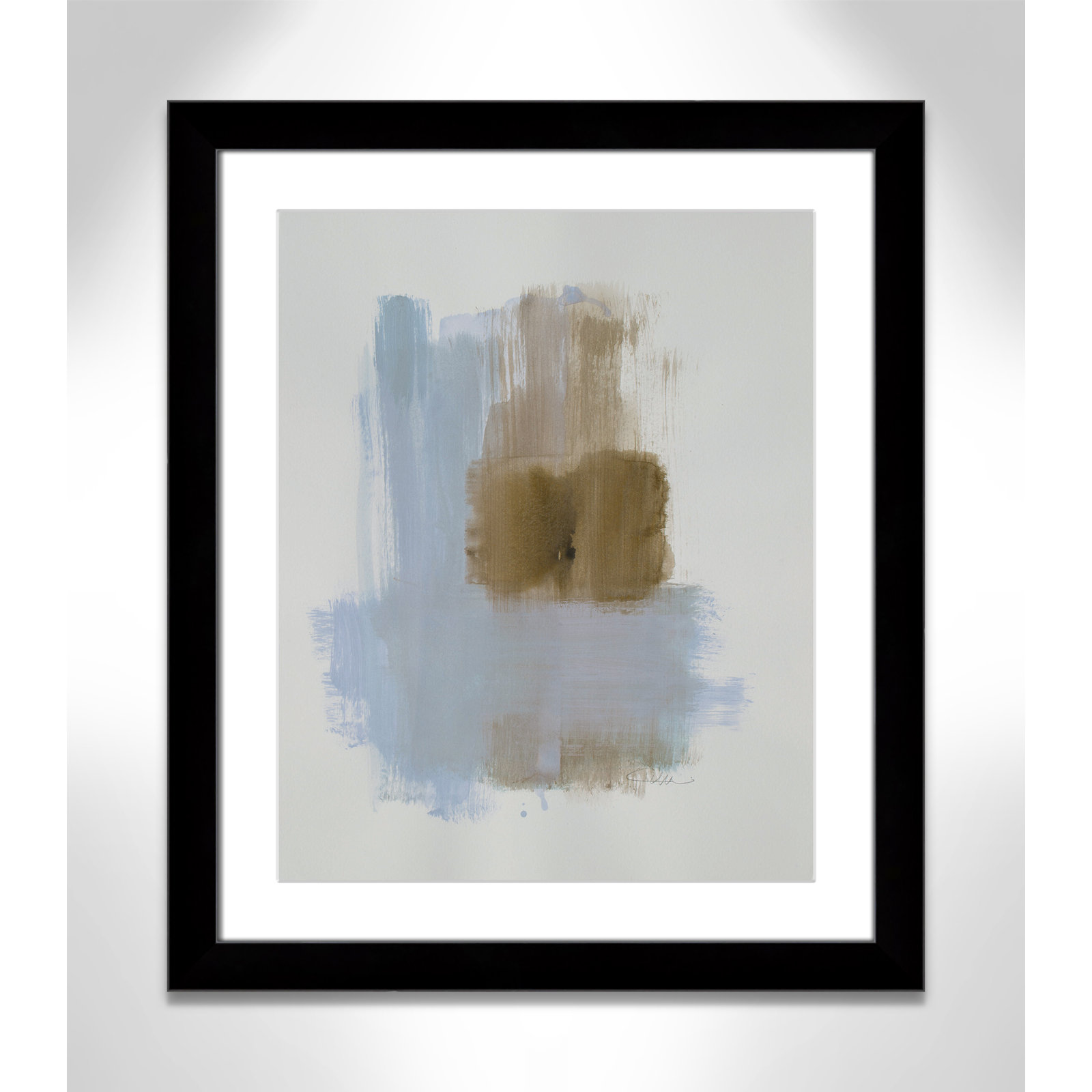 Esmeray "Powder Room Wash IV" Print, Black Cube Frame Matted, 27" H x 23" W x 1.25" D  