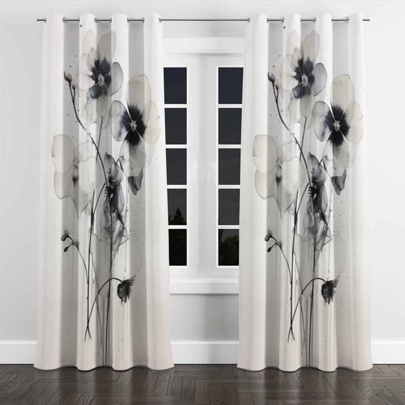 Ayiana - Traditional Velvet Grommet Curtain - Room Darkening - 1 Panel, 52" W x 90" L, Silver Grommets